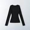 203-26 Otoño Estilo Coreano Ajuste Delgado Básico Liso Manga Larga Cuello en V Tejido de Punto Suéter de Manga Larga Camiseta Superior Ligeramente Transparente