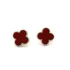 Pendientes de Trébol de Cuatro Hojas Modernos y Sencillos, Pendientes de Estilo Clásico para Mujer, Sensación de Lujo Ligero y Gama Alta, Pendientes de Material de Cobre, Accesorios Versátiles para Orejas
