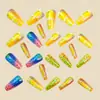 Unhas Usáveis de Fatia de Fruta de Verão Unhas Destacáveis Arte de Unha Feminina 24 Peças Moda Europeia e Americana Unhas Postiças