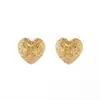 Aretes de Corazón de Plata de Ley 925 Estilo Metálico Geométrico Simple Europeo y Americano Textura de Temperamento Retro Pendiente Incrustado con Lazo