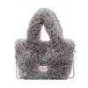 Moda japonesa e coreana minimalista de pelúcia 2026 nova bolsa de ombro de alta qualidade para o inverno, bolsa transversal para o dia a dia