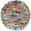 50 Adesivos de Peixe, Peixes Pequenos Transparentes à Prova d'Água Pintados Adesivos DIY para Cadernos, Garrafas de Água, Decoração de Mala
