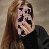 Funda Negra Conejo Película para iPhone 17 Teléfono Apple 14Promax Estilo Simple 11 Adecuada para 12ª Generación 15 Cobertura Total 16 Genial