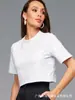 2024 Nova Camiseta Feminina Europeia e Americana da Amazon para Primavera e Verão Casual Gola Redonda Sexy Slim-fit Solta Base Feminina