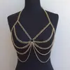 WMS Novo Top Cropped Moderno Europeu Sexy Corrente no Peito Colar Transfronteiriço Popular Acessórios de Corrente para o Corpo