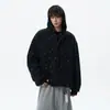Moletom com Zíper Estampa Total Estrela Americana Masculino 2026 Marca Tendência High Street Com Capuz Estilo Preguiçoso Retro Cardigan Moletom Roupa Exterior