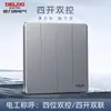Panel de enchufe e interruptor Delixi ultradelgado gris para el hogar, de pared, empotrado 86 aire acondicionado 16a una apertura cinco orificios 290