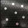 Pegatina de Pared Mosaico Hexagonal Hexagonal Blanco Oro Plata Negro Metal Cepillado Aluminio Panel de Plástico Autoadhesivo Decoración para Renovación de Paredes