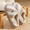 Chinelos de Algodão Femininos para Uso Externo, Uso Doméstico Interno, Sola Grossa, Quentes, Antiderrapantes, Resistentes ao Desgaste, Pelúcia, Chinelos de Algodão Pós-Parto para Outono e Inverno