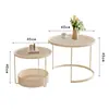 Mesa de centro de vidro longa estilo creme arco-íris sala de estar de apartamento pequeno casa simples moderna mesa redonda grande e pequena combinação de rede