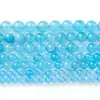 Calcedonia Azul Aguamarina Cuentas Sueltas Calcedonia Azul Redondas Hecho a Mano con Cuentas Semiacabado DIY Pulsera Collar Accesorios