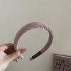 Diadema retro de pana de sarga francesa para otoño e invierno, borde ancho, esponja para el cabello de celebridad de Internet, parte superior alta del cráneo, accesorios para el cabello, horquilla