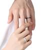 Anel de Casal Diamante Preto e Branco para Homens e Mulheres Ins Nicho Simples Luxo Leve Amor à Distância Multifacetado Anel Aberto Presente
