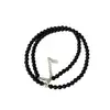Onihan S925 prata esterlina bola lisa ágata preta colar feminino high-end sentimento artesanal frisado moda viajante colar