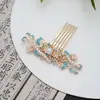 Peine de Aleación de Esmalte Cloisonné Paisaje Antiguo Estilo Tang Disfraz Antiguo Falda Ma Mian Hanfu Maquillaje Estilismo Accesorios Diarios Ricos Accesorios para el Cabello