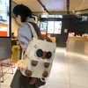 Mochila estudiantil de gato siamés de alta gama, moderna para niñas de secundaria y preparatoria, bolsa de doble hombro nueva y linda de nicho