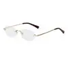 Gafas de Sol Sin Marco Nuevas Transfronterizas para Hombres y Mujeres, Gafas de Sol de Alta Gama Retro para Celebridades de Internet, Gafas con Filtro de Luz Azul, Monturas Lisas
