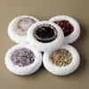 Grava de Cristal Yeso Roca Volcánica Tazón Desmagnetizador Morado Amarillo Blanco Piedra Cruda Tazón de Aromaterapia sin Llama Decoración del Hogar Citrino