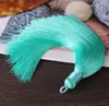16cm de Alto Gama Flecos de Borla Puramente Hechos a Mano Accesorios para Joyería DIY Nudo Chino Cinta de Seda Artificial Círculo Borla Venta al Por Mayor
