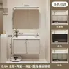 Gabinete de baño estilo francés, color crema, pastoral, con lavabo, iluminación ambiental, espejo, tocador integrado y lavabo integrado de cerámica, popular en línea