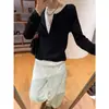 Moda europea primavera 2026 nuevo elegante y con estilo top casual suelto de punto para mujer, imitación de dos piezas, corte ajustado