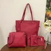 Bolso de Mujer de Cuatro Piezas con Patrón de Lichi Nuevo 2022 Bolso de Mano de Moda Simple Europeo y Americano Versátil Bolso de Mujer de Tendencia de Gran Capacidad