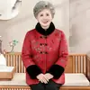Ropa de Invierno para Abuela, Chaqueta Engrosada con Relleno de Algodón para Personas de Mediana Edad y Mayores, Abrigo de Algodón Estilo Tang para Madres de 70-80 Años, Estilo Tradicional Chino para Mujeres Mayores