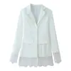 Para Comercio Exterior Europeo y Americano Transfronterizo Ropa de Mujer Aliexpress Venta Caliente Moda Versátil Ceñidor de Cintura Ajustado Blazer con Parches de Encaje