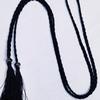 Cinturón casual de poliéster HD130 con borlas, cuerda de cintura decorativa fresca y pequeña, joyería de estilo étnico, cinturón tejido