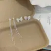 Pendientes únicos y elegantes con borla de lazo tachonada de diamantes, lujo ligero y sensación de alta gama, nuevo modelo 2026 hermosos pendientes al por mayor