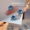 Taladro de uñas de pila azul claro joyería de uñas azul brillante cristal azul almohada de azúcar cuadrado rectangular hacha gorda cuadrada taladro de uñas de pila terminado