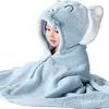 Toalha de Banho Poncho Infantil Pode Ser Usada e Enrolada, Toalha de Banho com Capuz para Recém-Nascidos, Roupão de Banho com Capuz Absorvente de Desenho Animado em Fleece Coral para Natação