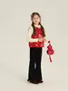 Liquidação EspecialColete Jacquard para Meninas com Acabamento de Pelúcia e Botões Tradicionais Chineses, Novo Traje Festivo Estilo Chinês para Crianças
