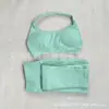 En Stock Dfyne Mismo Estilo Conjunto de Sujetador de Cuello Halter y Pantalones Largos para Mujer Pantalones Largos de Cadera de Melocotón Conjunto de Yoga Fitness