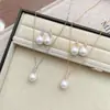 Lujo Ligero, Elegante y de Alta Gama Conjunto de Pendientes y Collar de Perlas, Pendientes Elegantes y de Diseño, Pendientes de Perla Gota de Agua, Suave