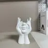 Porta-lapiceros artístico de resina de venta caliente transfronteriza, organizador de escritorio multifuncional para brochas de maquillaje, artesanía decorativa al por mayor