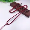 Cordón para Collar de Cera de Abeja Dorada con Colgante de Cristal Yu Pei Rojo y Negro, Tejido a Mano, Cuerda Sencilla de Piña de 2.5 mm para Hombres y Mujeres