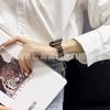 Para Apple S9 Generación Correa de Reloj iwatch10 9876se54 Pétalo Acrílico Leopardo Correa de Tres Bolas