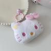 Llavero de Gatito de Tela de Flor Grande Lindo Suave Lindo Negro Kt Llavero Mejor Amigo de Pareja Colgante para Mochila Escolar