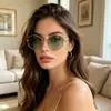 Gafas de Sol Hexagonales de Metal Pequeñas Personalizadas Estilo Urbano Europeas y Americanas Protección Solar para Exteriores de Moda Tendencia Versátiles