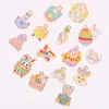 Accesorios para Joyería DIY Transfronterizos al por Mayor Serie de Pascua de Dibujos Animados Colgantes de Esmalte Collares Llaveros Colgantes de Aleación