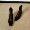 Nuevos Zapatos de Mujer Otoño/Invierno 2026 Estilo Francés Punta Fina Tacón Grueso Botines con Cremallera Lateral Moda Versátil Botas de Tacón Alto