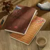Caderno Impresso Natural Estilo Chinês, Bloco de Notas de Bambu Estilo Antigo, Livro de Registro de Reuniões de Escritório Espesso