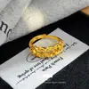 Anillo de Moneda de Cobre Hielo Roto para Mujer, Nuevo Estilo Chino Transferencia de Fortuna Moneda de los Cinco Emperadores Oro Arena Anillo Abierto Ajustable Venta al por Mayor