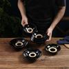 Tazón de Vino Cerámica Vintage Esmalte Completo Tazón de Tierra Anticuado Tazón de Verduras Tazón con Hebilla Tazón para Verduras al Vapor Tazón para Caídas Tazón para Sopa y Fideos Tazón para Salsa de Olla Caliente
