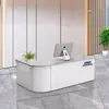 Balcão de caixa, balcão de recepção, balcão de bar educacional em forma de arco de canto de loja, pequeno balcão criativo de supermercado de loja de frutas