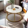 Mesa de centro al por mayor transfronteriza para sala de estar, apartamento pequeño, nuevo modelo 2026, mesa de centro simple moderna de doble capa para comercio exterior