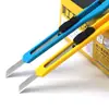Soporte para cúter de arte tamaño pequeño papelería Deli 2052 cuchillo para cortar papel tamaño pequeño cuchillo para papel tapiz pequeño cuchillo de plástico cuchillo para papel tapiz azul amarillo