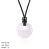 Pendente de Cristal Natural Paz 20mm Pedra Versátil Esculpida Buraco Grande Redondo Pingente Princesa Colar Presente de Natal