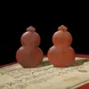 Colgante de Calabaza de Paz de Madera de Azufaifo Golpeada por el Rayo con Nubes Propicias y Mirto en la Parte Trasera, Grabado de Accesorios para Fabricantes de Herramientas Rituales Taoístas